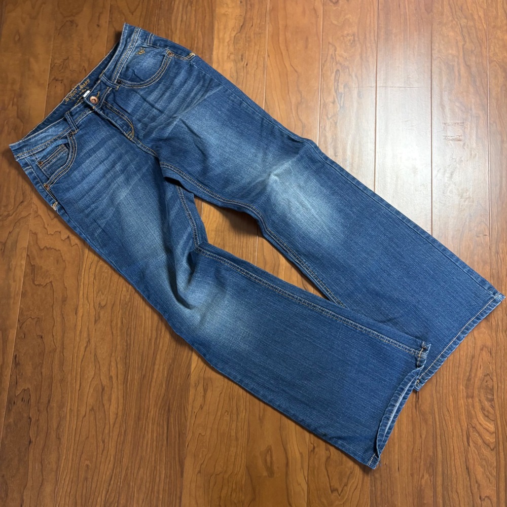 Justice Simply Low Bootcut Jeans Girls Size 16 Medium Wash Denim Stretch